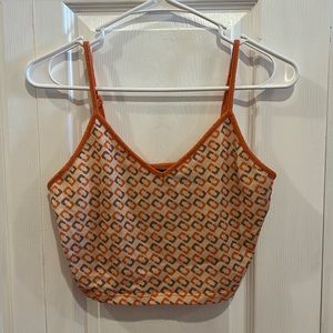 Shein Retro Print Crop Top